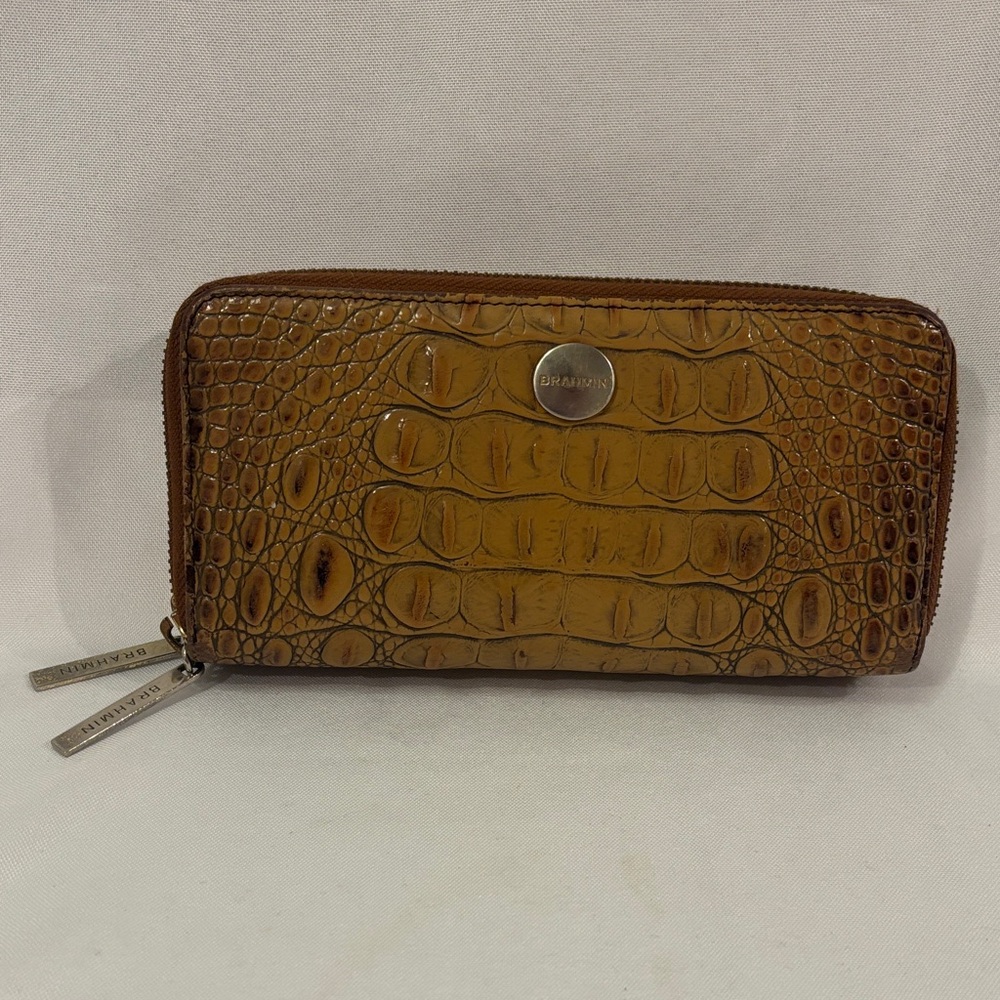 Brahmin Brown Croc-Embossed Wallet
